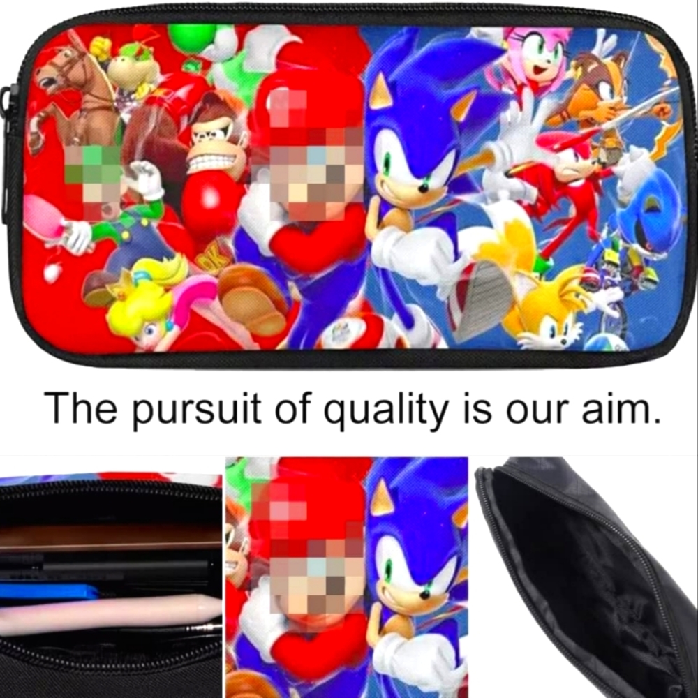 Super Mario / Sonic Portable Carrying Stationery Pen Holder Case Bags Pouch